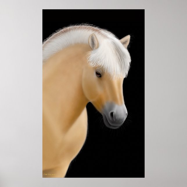 Póster Poster noruego de Caballos de Fjord (Frente)