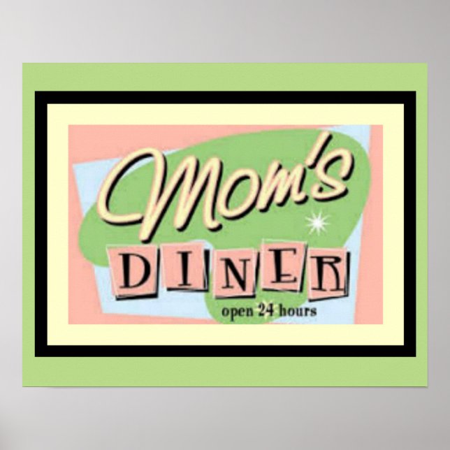 Póster Poster nostálgico de Diner de Mamá 16 x 20 (Frente)