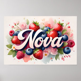 Póster Poster "Nova" de nombre floral de cerezo personali