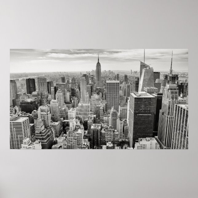 Póster Poster - Nueva York City Skyline B/W (Frente)