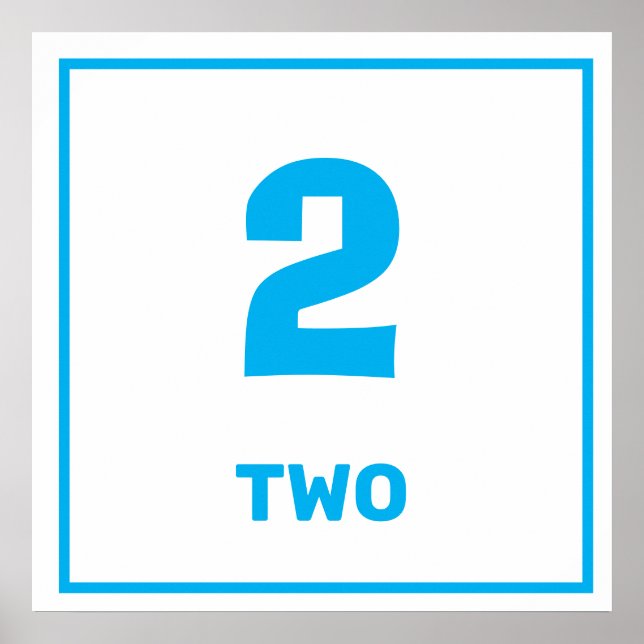 Póster Poster número dos azul (Frente)