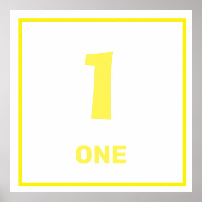 Póster Poster número uno amarillo (Frente)