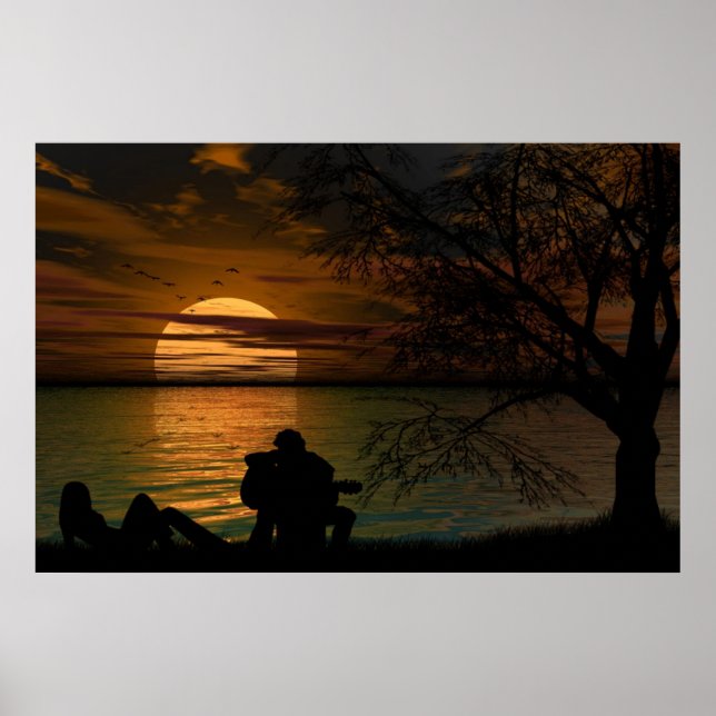 Póster Poster Ocean Silhouette (Frente)