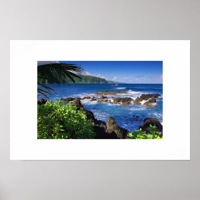 Póster Poster oceánico de Hawái (Frente)