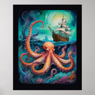 Póster Poster Octopus Ship 2