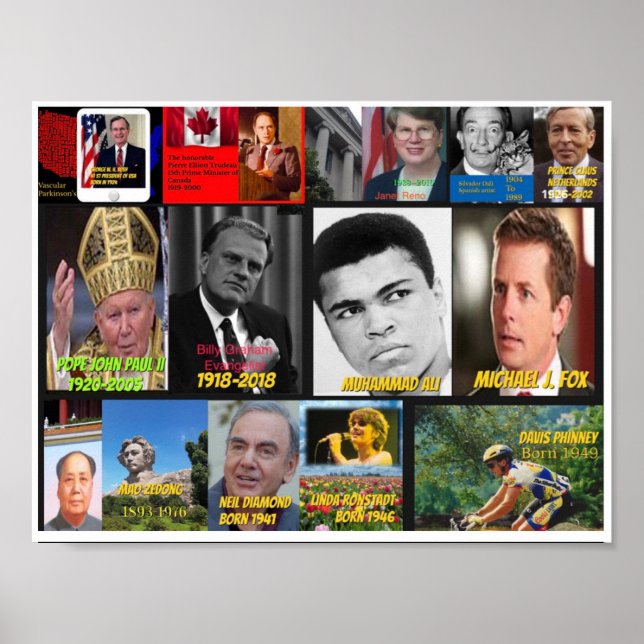 Póster Poster of famous Parkinson’s patients (Frente)