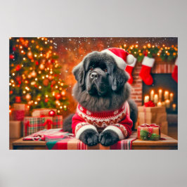 Póster Poster of Newf Posing for Annual Portrait