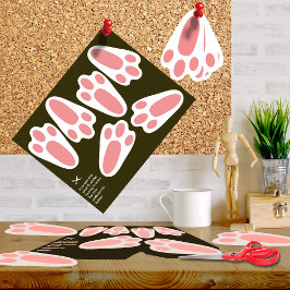 Póster Poster of Ready to Cut-Out Easter Bunny Tracks