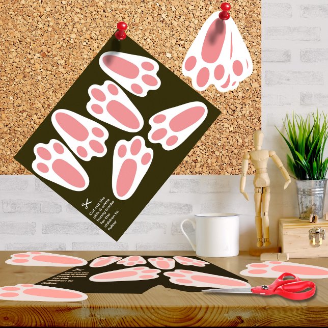 Póster Poster of Ready to Cut-Out Easter Bunny Tracks (Subido por el creador)