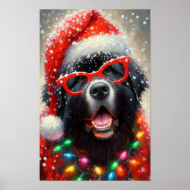 Póster Poster of Silly Christmas Newfie