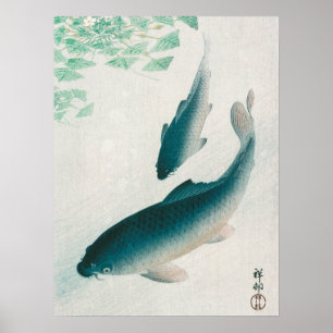 PÓSTER POSTER : OHARA KOSON : CARP/KOI 1926