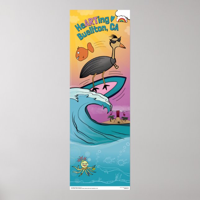 Póster Poster - Ola de Surf - Buellton.Art (Frente)