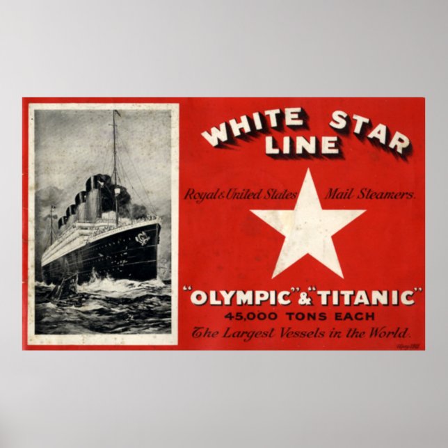 Póster Poster Olímpico y Titanic de la Línea de la Estrel (Frente)