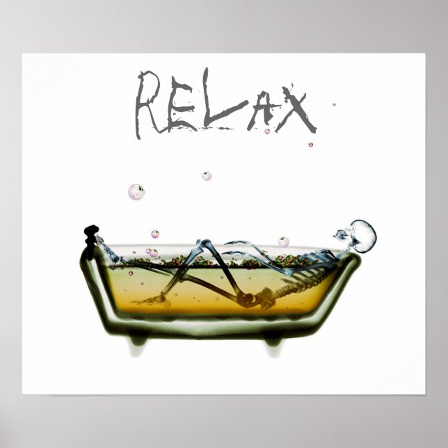 Póster Poster - Orig Neg Relax X-Ray Skeleton Bath Time (Frente)