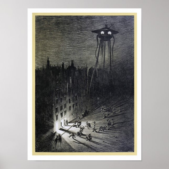 Póster Poster original de invasión alienígena de 28"×20" (Frente)