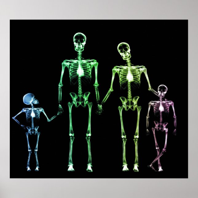 PÓSTER POSTER - ORIGINAL NEGRO DE LA FAMILIA X-RAY SKELET (Frente)