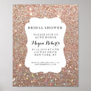 Póster Poster - Oro Rosa por el día de la ducha de novia