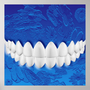 Póster Poster ortodoncista perfecto para los dientes blan