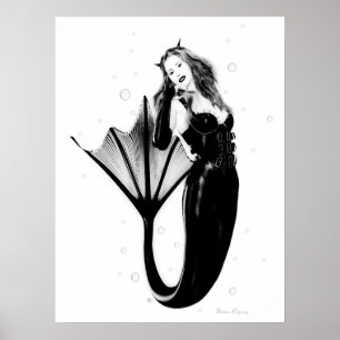 Póster Poster oscuro de la sirena