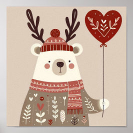 Póster Poster “Ours tenant un ballon“