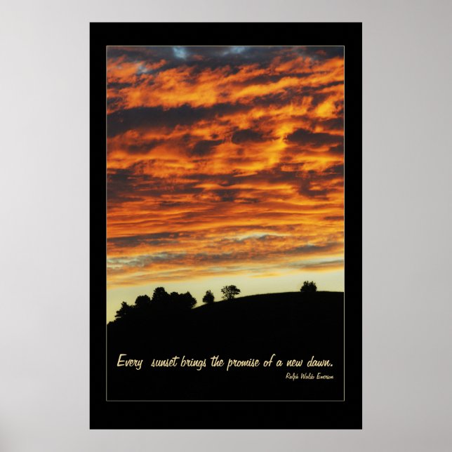 Póster Poster pacífico de la puesta del sol (Frente)