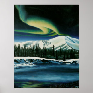 Póster Poster paisajista de Canadá con pintura de luces b