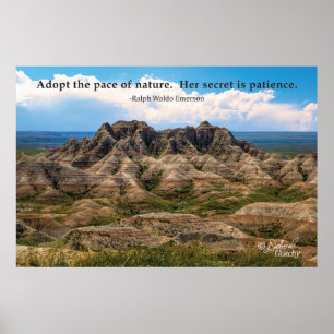 Póster Poster paisajístico Badlands con presupuesto