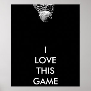 Póster Poster Panorámico de Baloncesto Negro y Blanco
