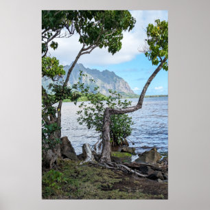 Póster Poster panorámico de Hawái Coast View