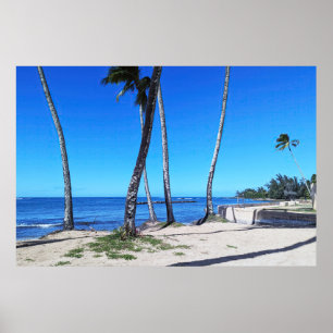 Póster Poster panorámico de Hawái Coast View