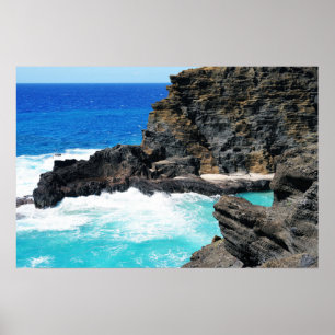 Póster Poster panorámico de Hawái Coast View