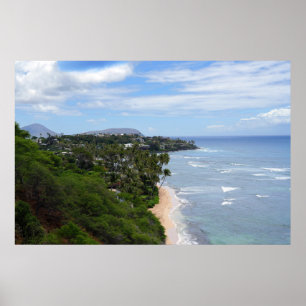 Póster Poster panorámico de Hawái Coast View