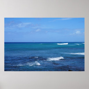Póster Poster panorámico de Hawaii Ocean View