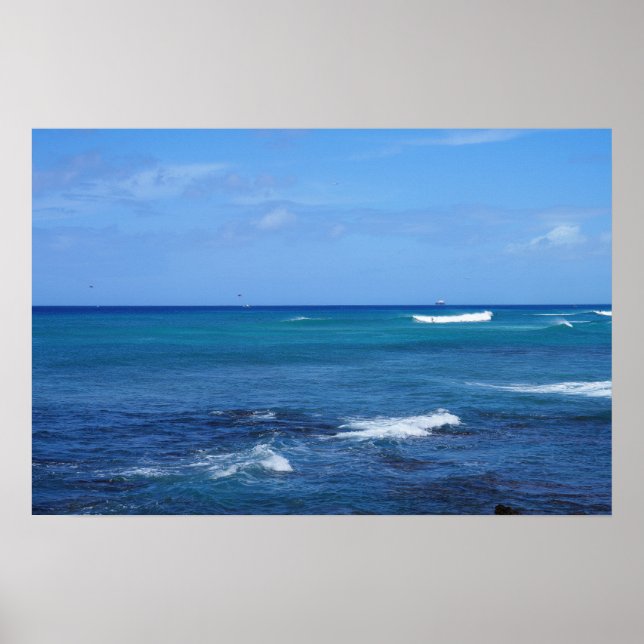 Póster Poster panorámico de Hawaii Ocean View (Frente)