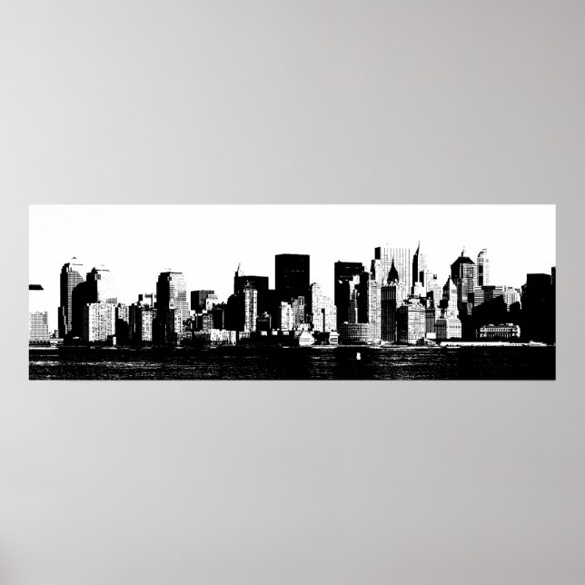 Póster Poster Panorámico de la ciudad de Nueva York (Frente)
