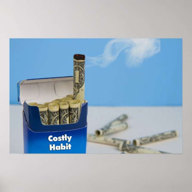 Póster Poster para dejar de fumar - Costoso hábito (Frente)
