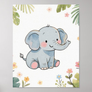 Póster Poster para elefantes bebés