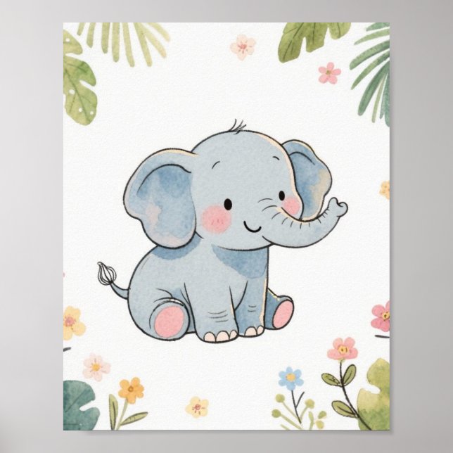 Póster Poster para elefantes bebés (Frente)