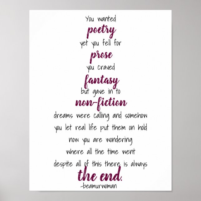 Póster poster para encuadrar la poesía que querías (Frente)