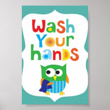 Poster Para Niños - Lávese Las Manos