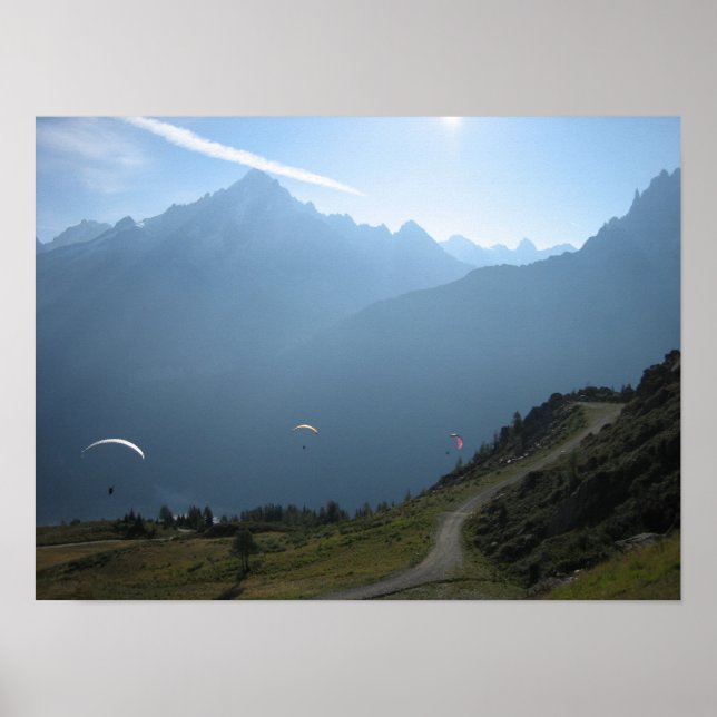Póster Poster: Parapentes Chamonix Valley Francia (Frente)