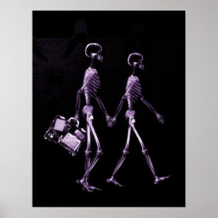 Póster Poster- Pareja de esqueleto de rayos X viajando Pu