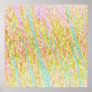 Póster Poster Pastel Rainbow Scribbles