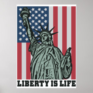 Póster Poster Patriótico - Estatua de la Libertad - Bande