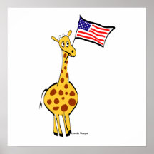 Poster Patriótico Giraffe