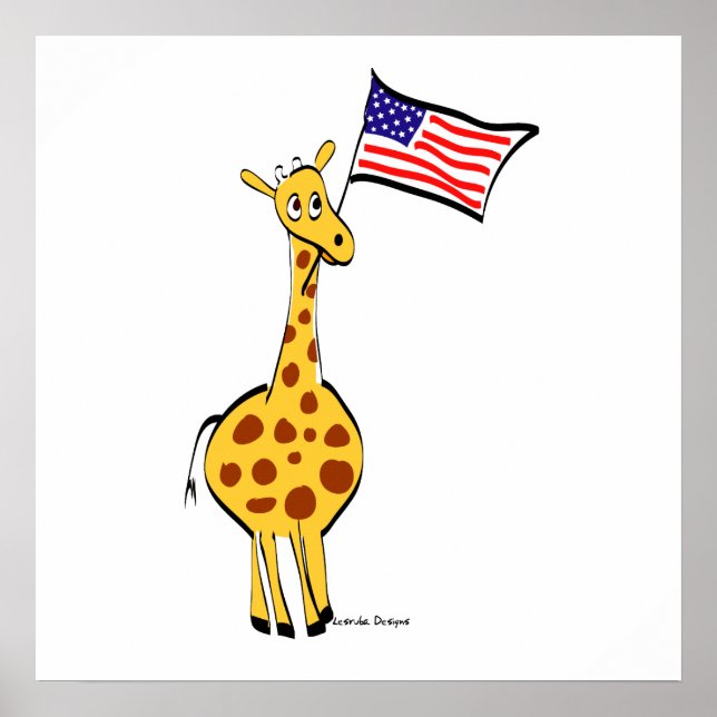Póster Poster Patriótico Giraffe (Frente)