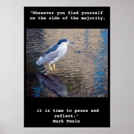 Póster Poster, pausa y reflexión sobre el pájaro hawaiano