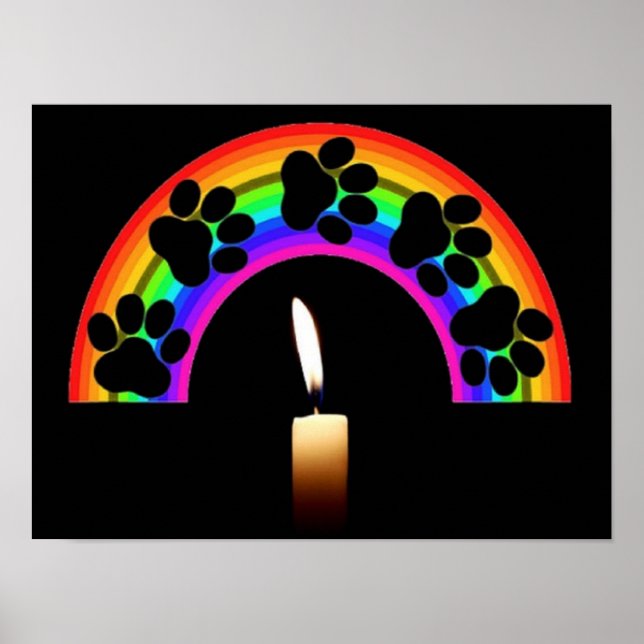 Póster Poster Paws On A Rainbow With Candle (Frente)