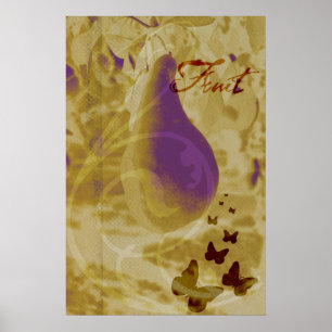 Póster Poster Pears and Butterflies