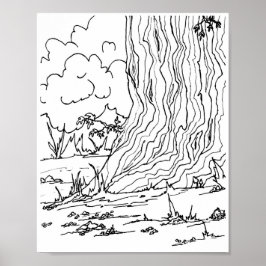 Póster Poster - Pebbles debajo de un árbol